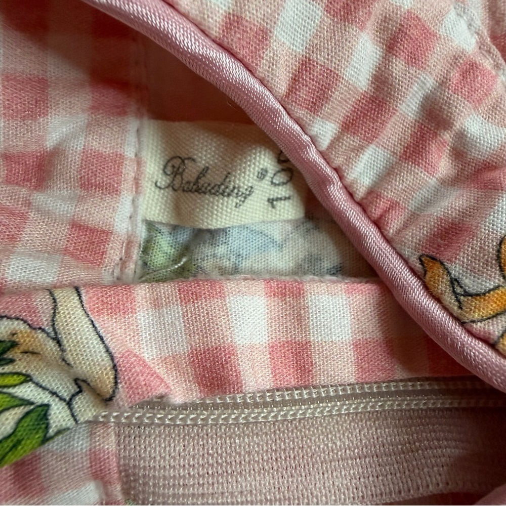 Pink Gingham Kids Dress with Peter Rabbit Motif Easter - Picture 2 of 7